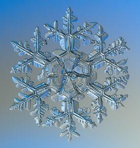 A colourless transparent snowflake.