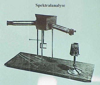 picture of the spectralanalyse designed by Bunsen and Kirchoff