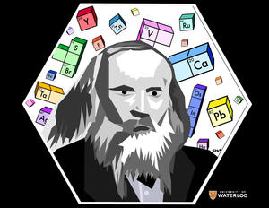 Portrait of Mendeleev made digitally