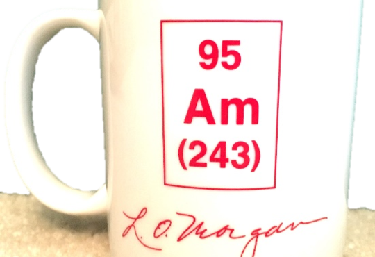 Mug with a signature and chemical symbol - Am-95