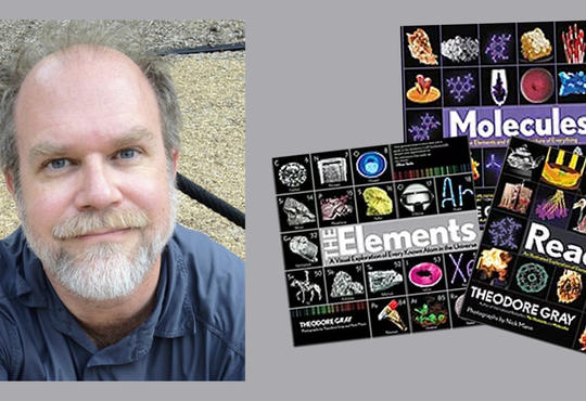 Theodore Gray and books and puzzles featuring photos of elements 