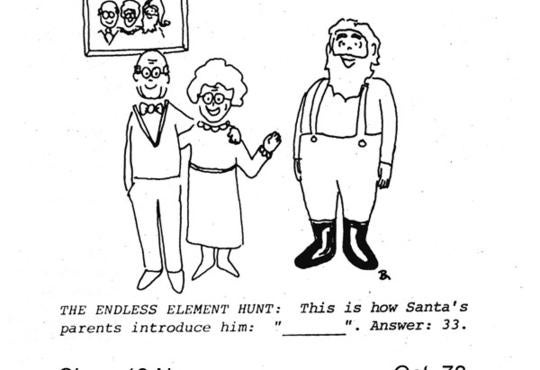 Santa's parent introducing in a cartoon -- what is his introduction in terms of elements
