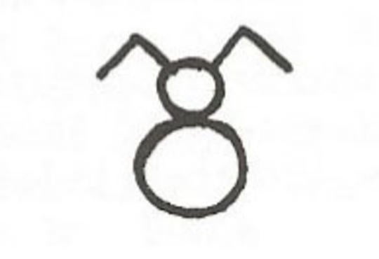 two circles with stick bunny ears 