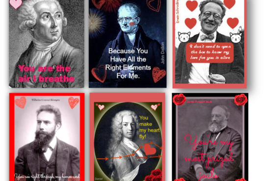Valentines cards of famous chemists.
