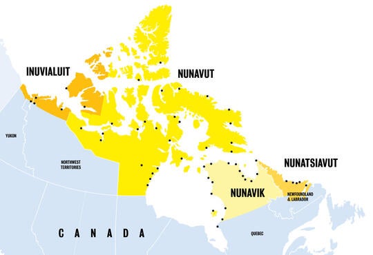 Inuit Nunangat (homelands) map