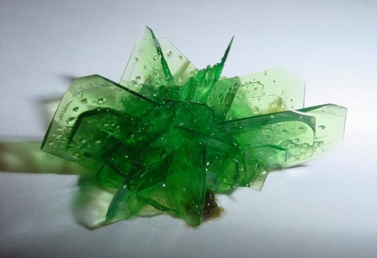 Green crystals in a flower shape.