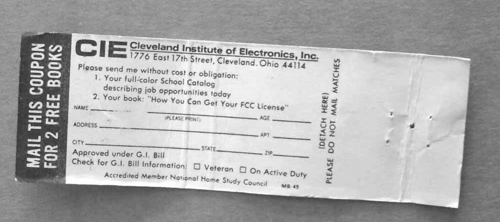Coupon for two free books from Cleveland Institute of Electronics.