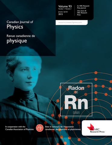 Cover of a journal with a woman with the title ‘Canadian Journal of Physics’.