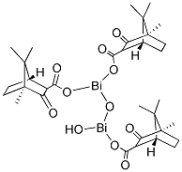 Bismuth camphocarbonate molecule drawings.