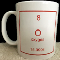 Mug with oxygen periodic table tile.