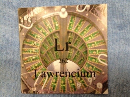 Lawrencium tile.