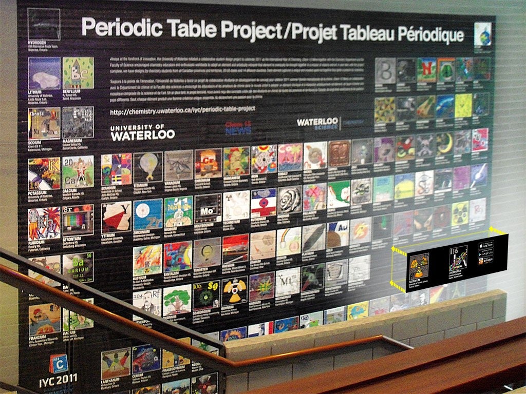 Large Periodic Table Project on wall.