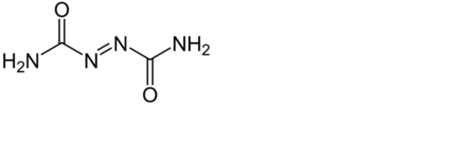 Azodicarbonamide molecule structural formula.