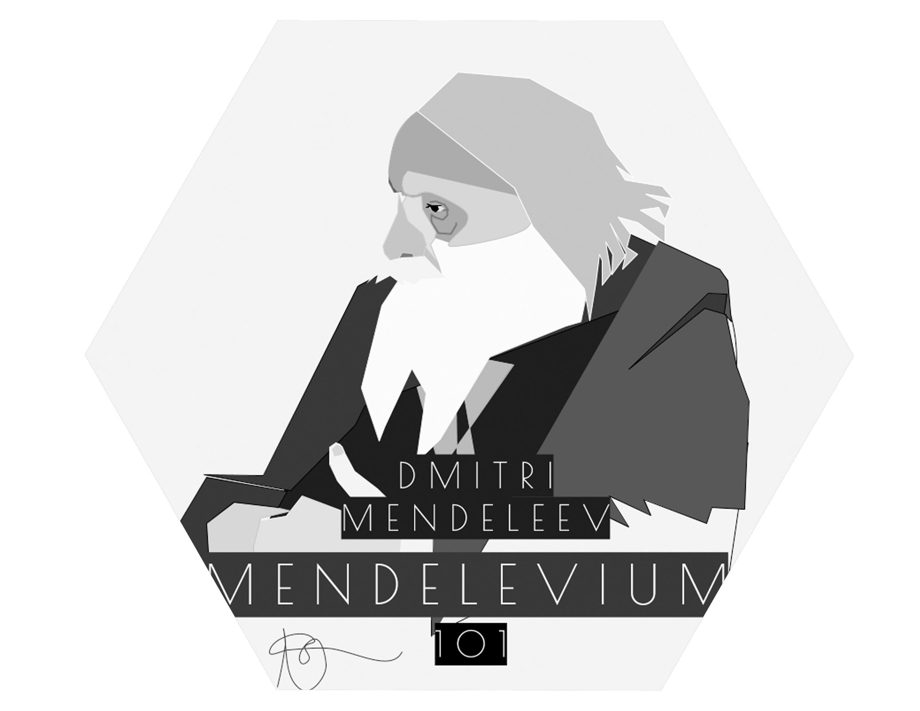 Black and white portrait of Mendeleev
