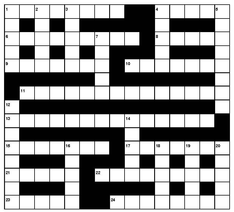 first crossword grid from September 1968