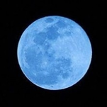 A photo of a blue coloured moon