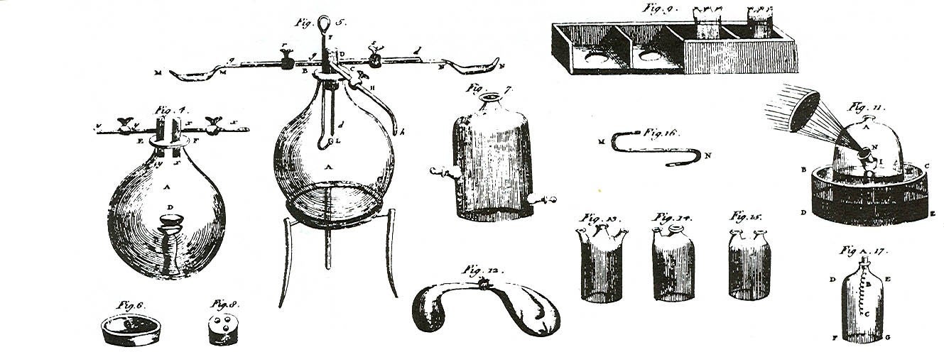 an old black and white diagram from a textbook of lab equipment