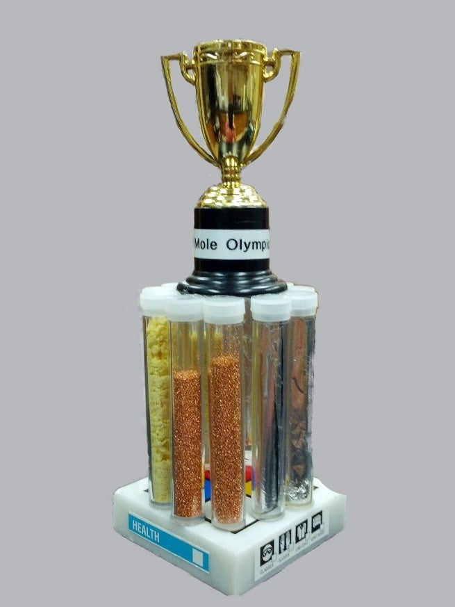 molympics trophy with a gold cup on top 