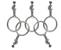 Five iron rings from the lab put together to look like the five Olympic circles