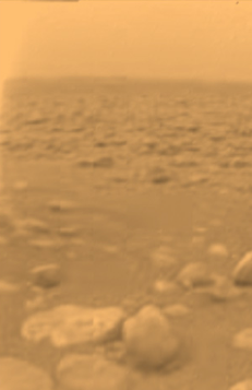 The orange sky seen from the surface of Saturn’s moon, Titan