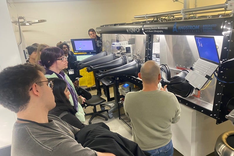 People looking at a glove box