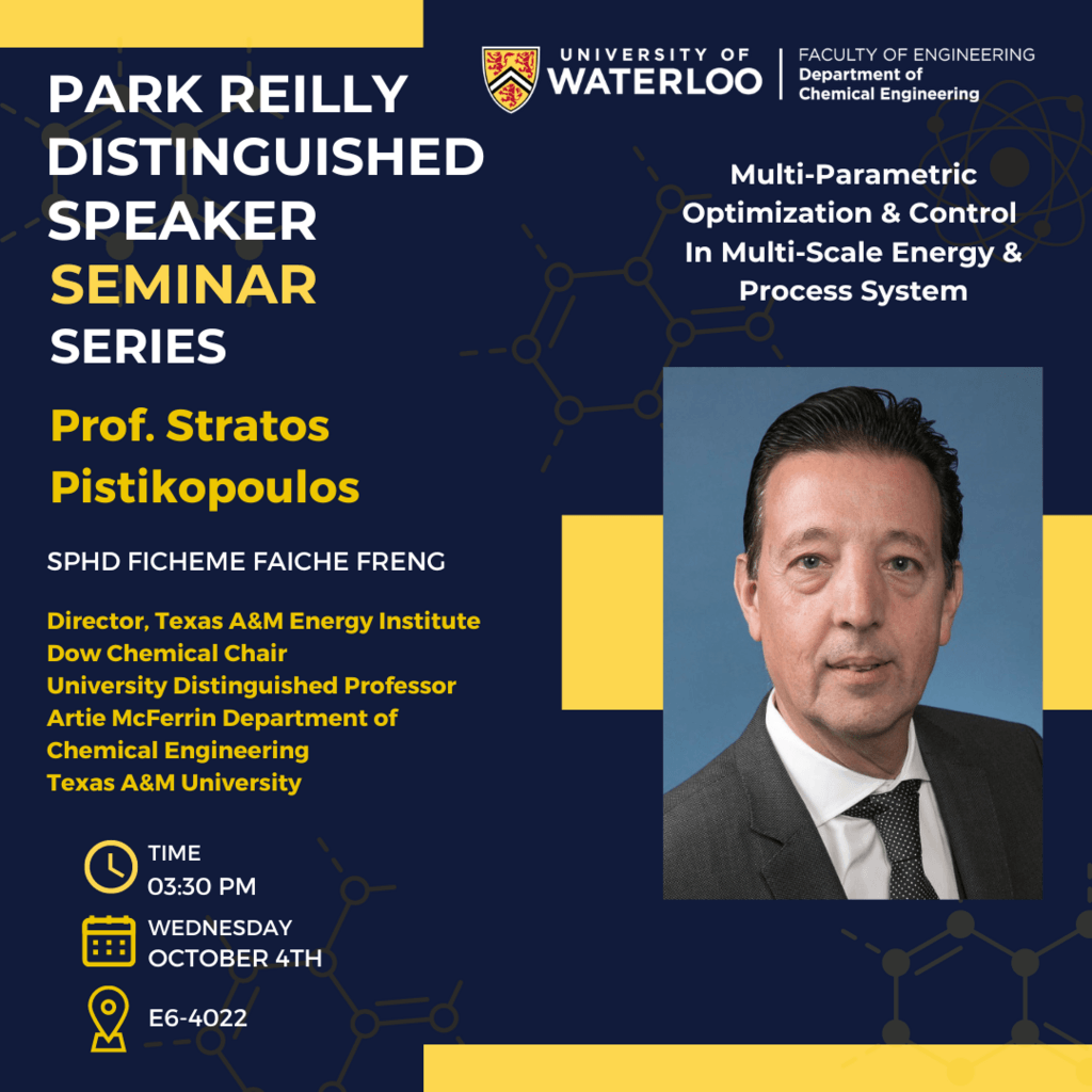 distinguished speaker seminar series - Professor Pistikopoulos