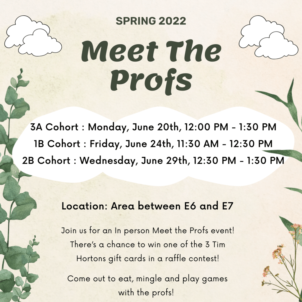 3A Cohort  June 20th, 12:00pm/1B Cohort June 24, 11:30am/2B Cohort June 29th, 12:30 pm