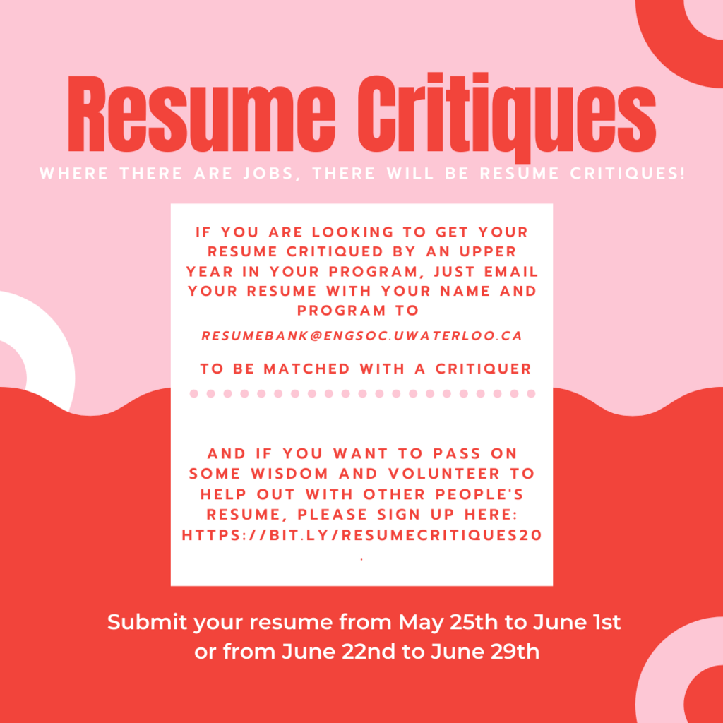 EngSoc Resume Critiques