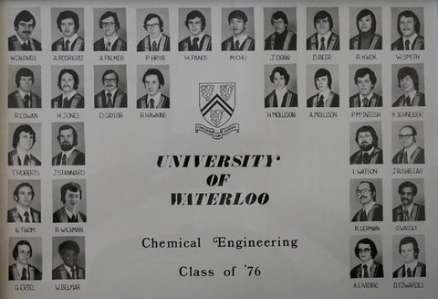 Black and white pictures of the class of 1976