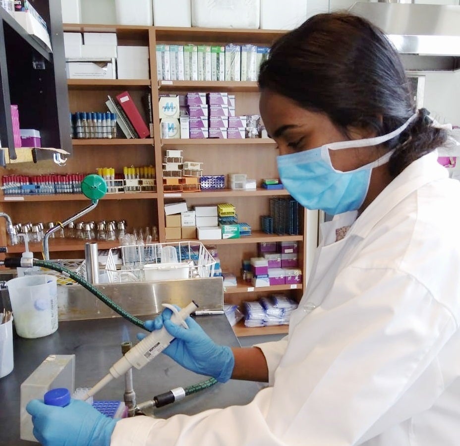 Graduate Student Harika Nagireddy works in Professor Marc Aucoin's laboratory.