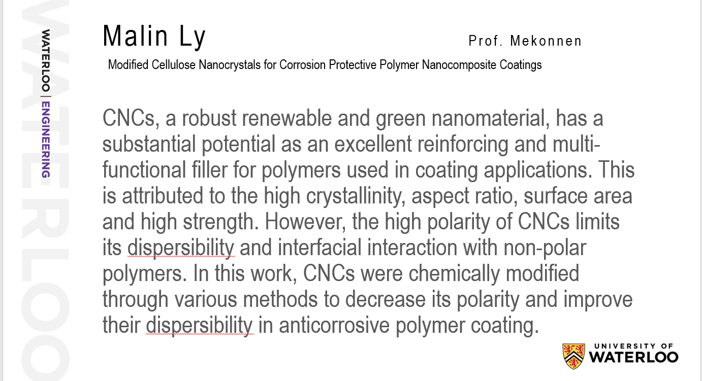 Modified Cellulose Nanocrystals for Corrosion Protective Polymer Nanocomposite Coatings