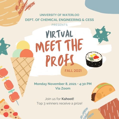 Poster announcing virtual meet the profs