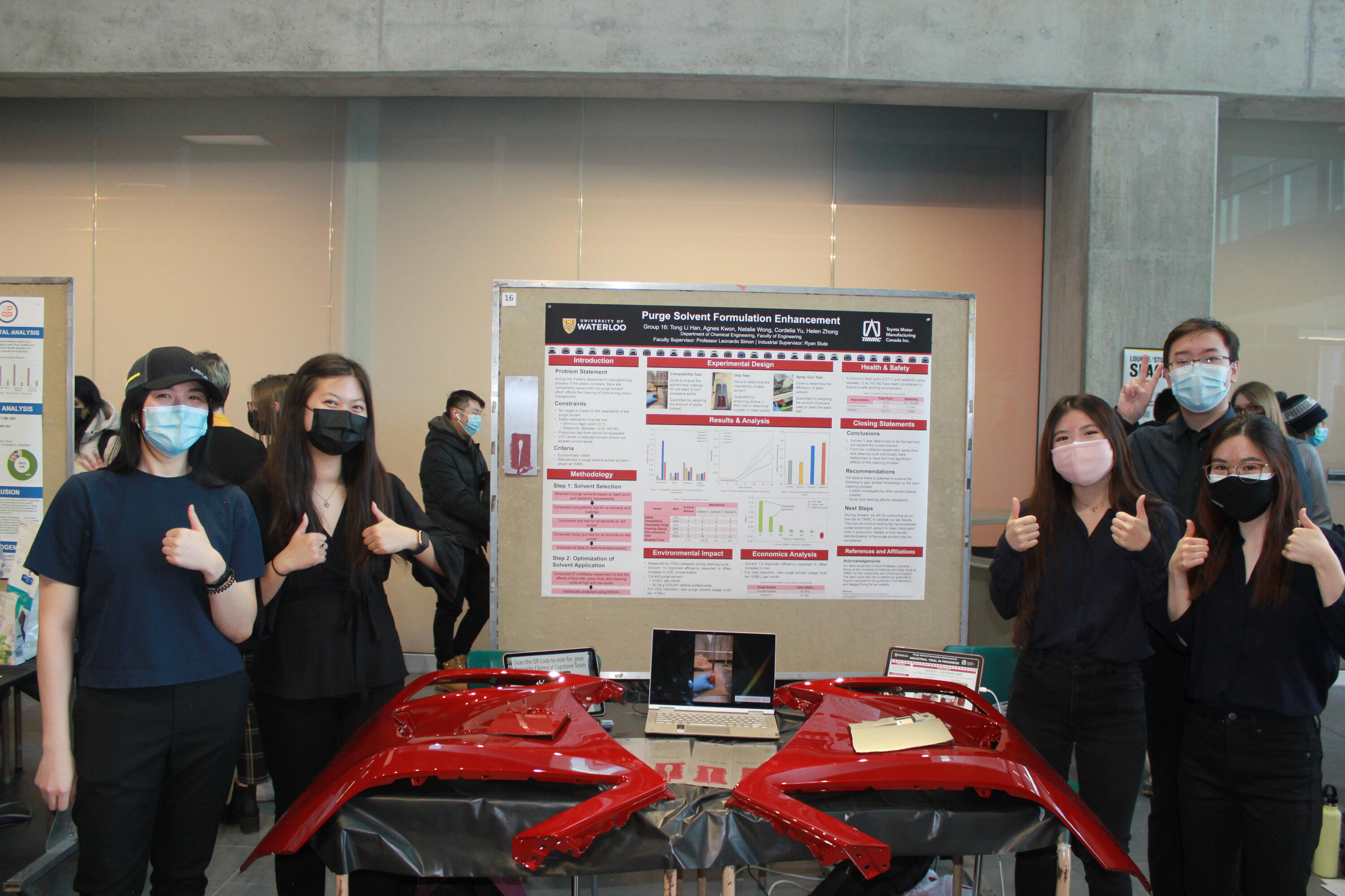 Students in front of their poster.