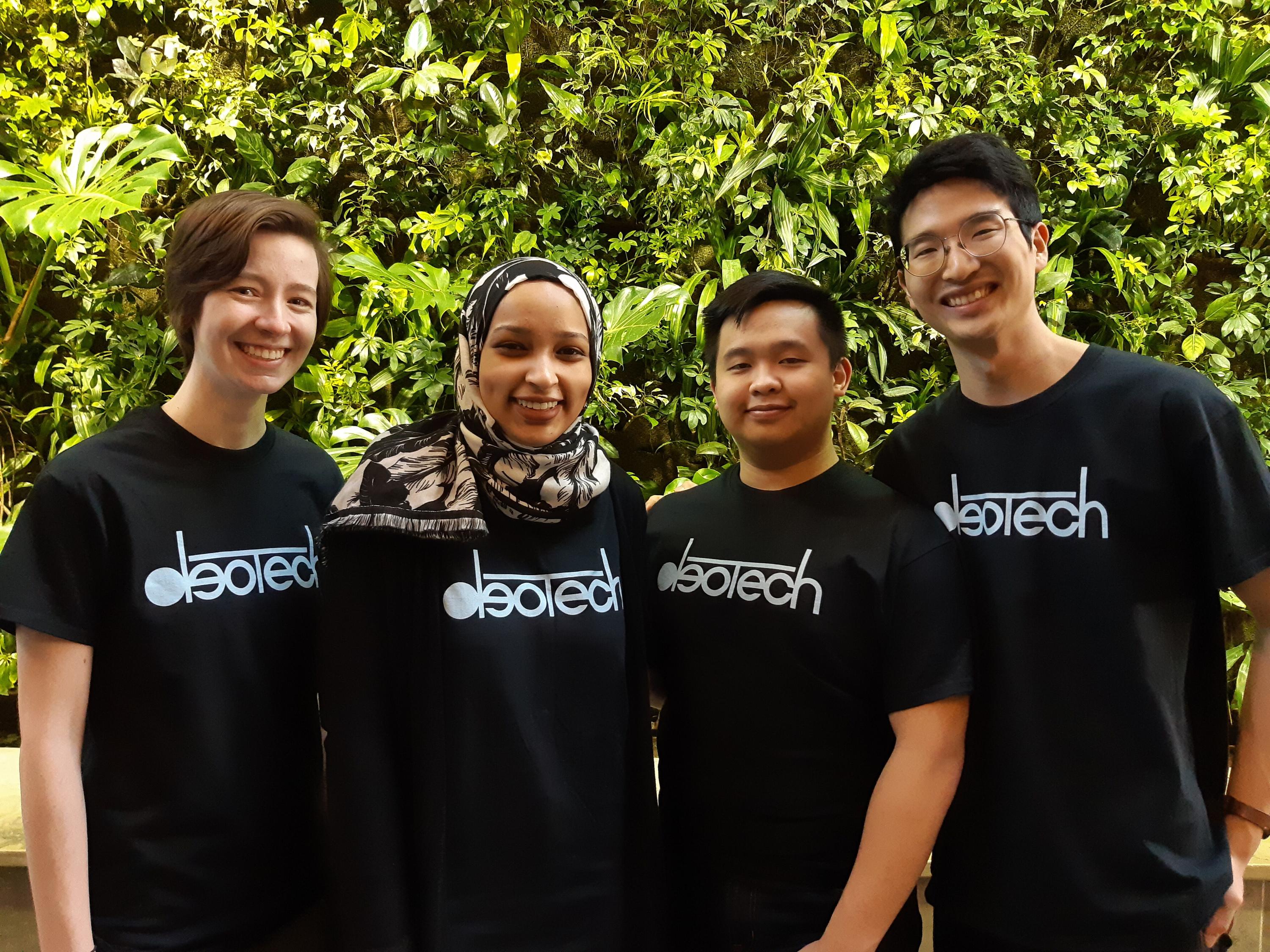 photo of Cassidy Molloy, Zeinab Sidahmed, Sinclair K. Hidajat, and Gene Shim (missing from photo: Timothy Yeung)