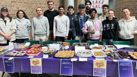 Chemistry students at bake sale