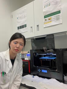 Yun Wu in the lab