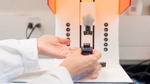 A contact lens being printed.