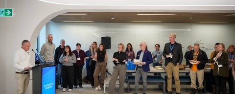 A grand opening event with Chemistry faculty and staff attending.