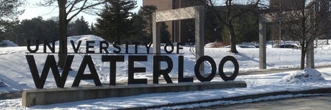University of Waterloo sign outside in winter