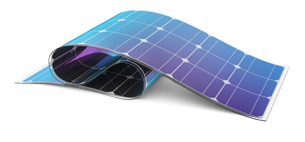 An illustration of a flexible, plastic solar cell.