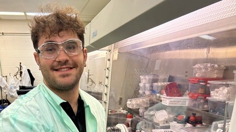 Justin Shmordok in lab