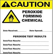 Peroxide forming chemical label example