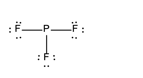 Lewis structure B: phosphorus trifluoride,
