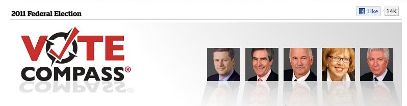 Headshots of each of the candidate on the Vote Compass website.