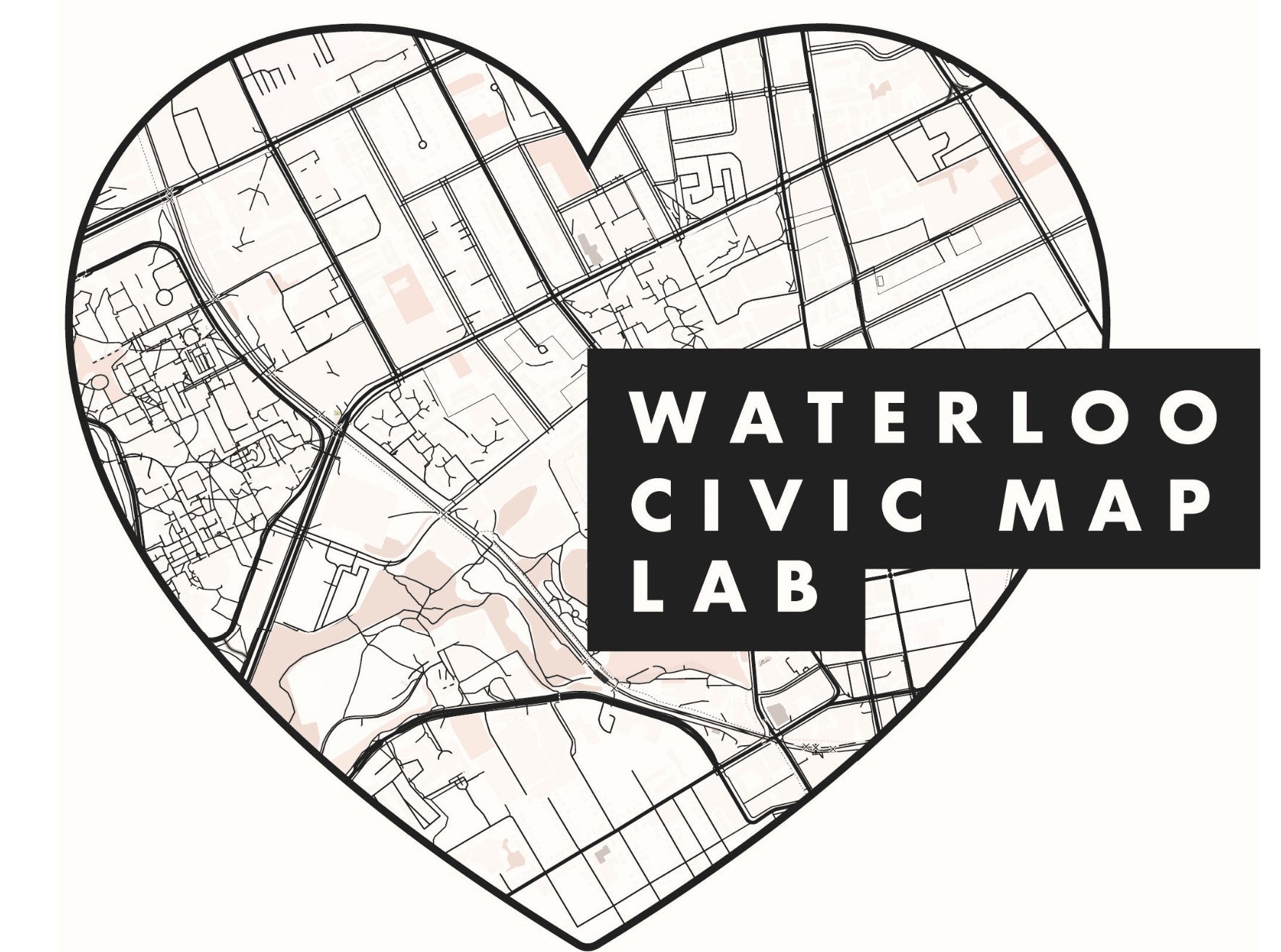 Waterloo Civic Map Lab logo heart and map
