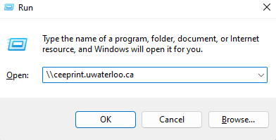 Run command using ceeprint.uwaterloo.ca