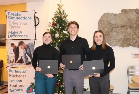 3 STUDENTS PICTURED WITH AWARDS