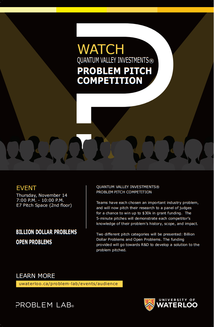 Quantum Valley Investments® Problem Pitch Competition flyer