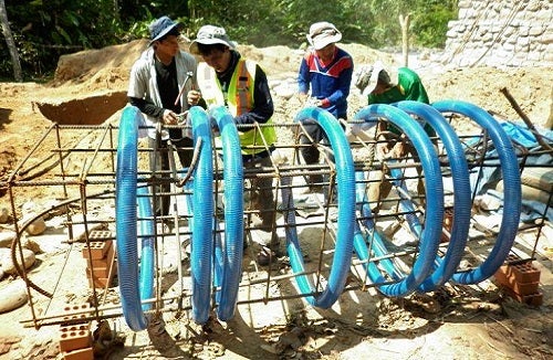 blue pipe foundations