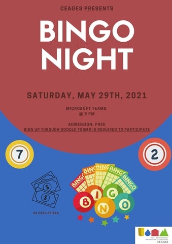 Bingo night poster with date